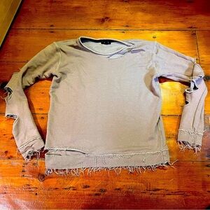 Revolve Alala long sleeve sweatshirt distressed destroyed cutout tan size small
